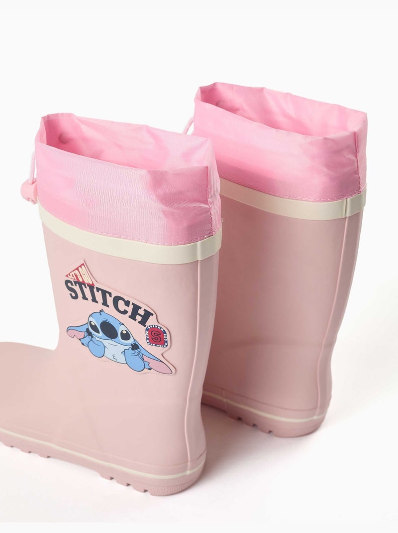 Stivali in gomma con stampa Stitch e chiusura a coulisse Rosa - Kiabi