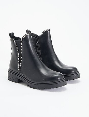 Stivali in similpelle con strass