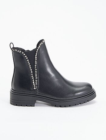 Stivali in similpelle con strass
