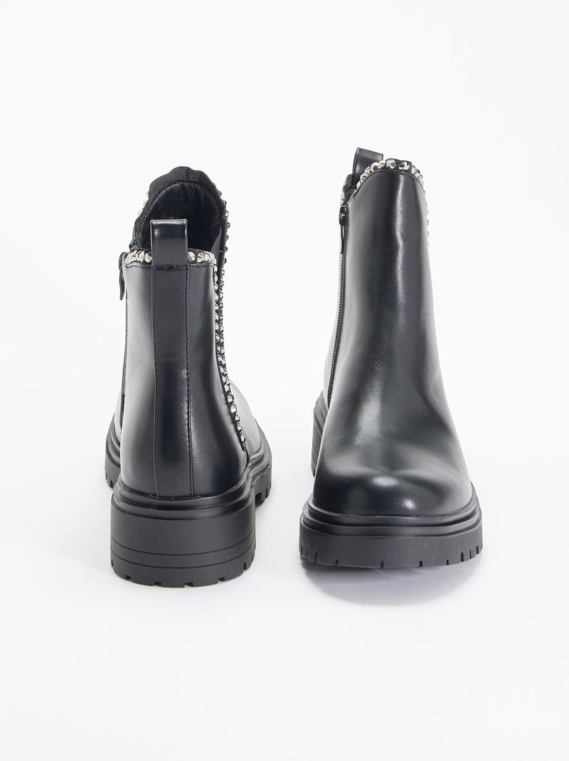 Stivali in similpelle con strass Nero - Kiabi