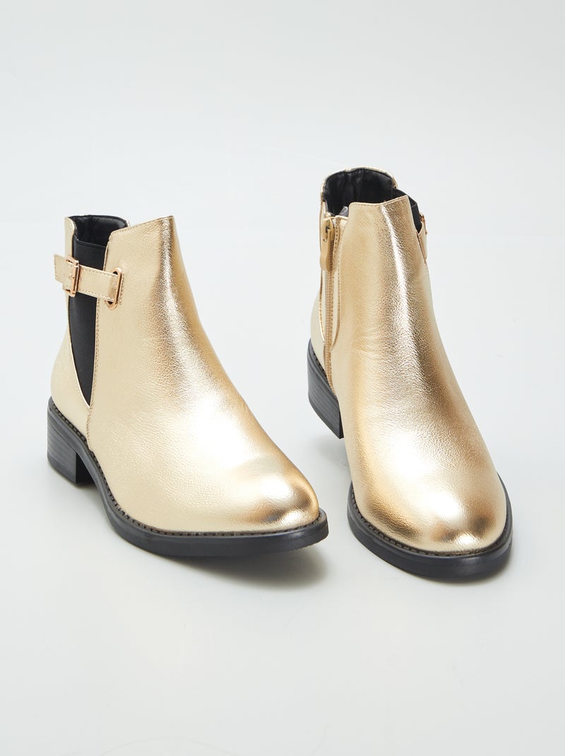 Stivali in similpelle dorata BEIGE - Kiabi