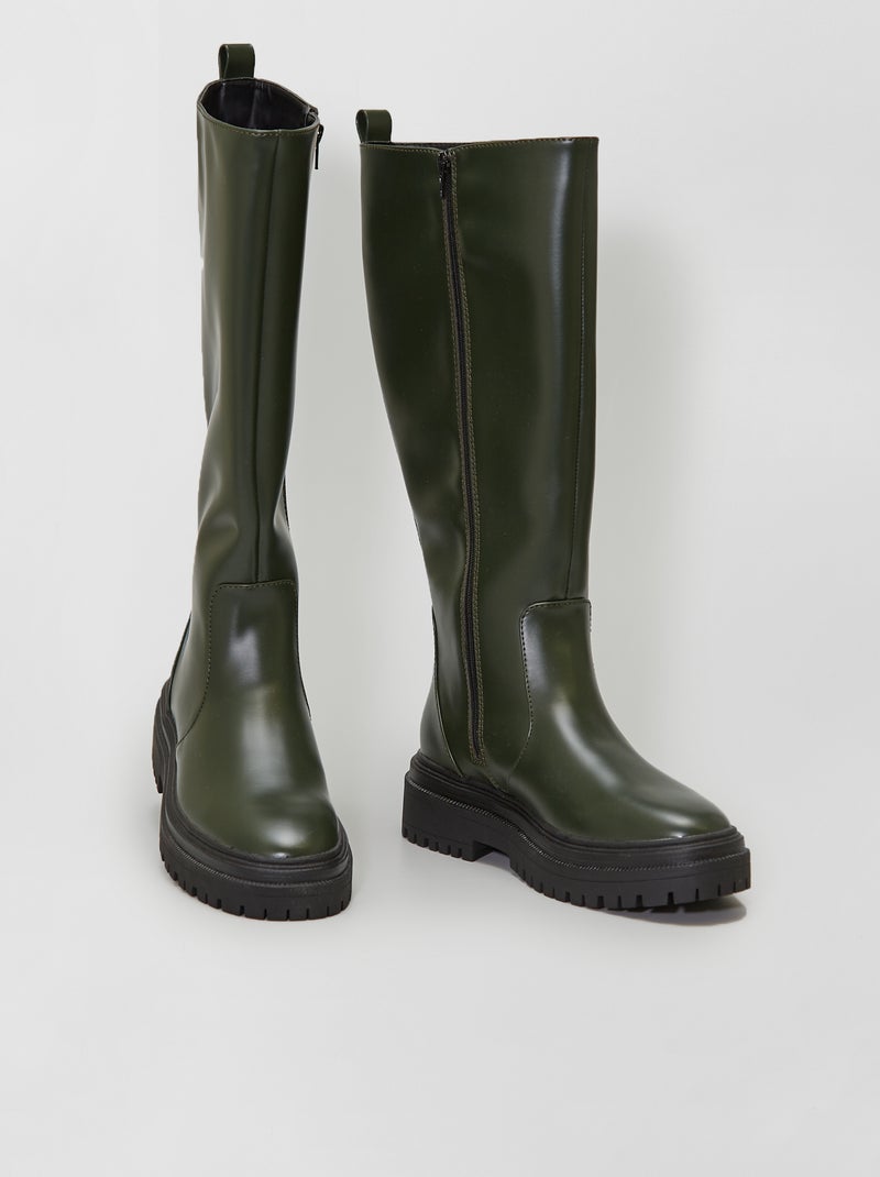 Stivali in similpelle kaki Kiabi