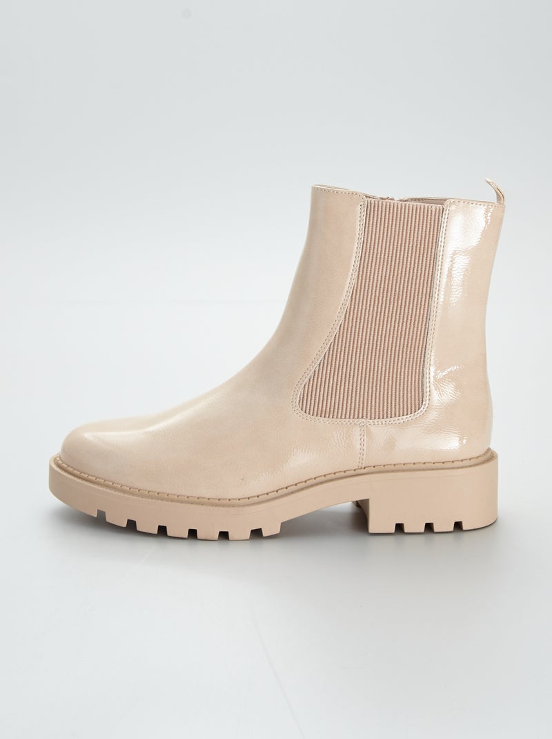 Stivali in similpelle tipo 'chelsea' BEIGE - Kiabi