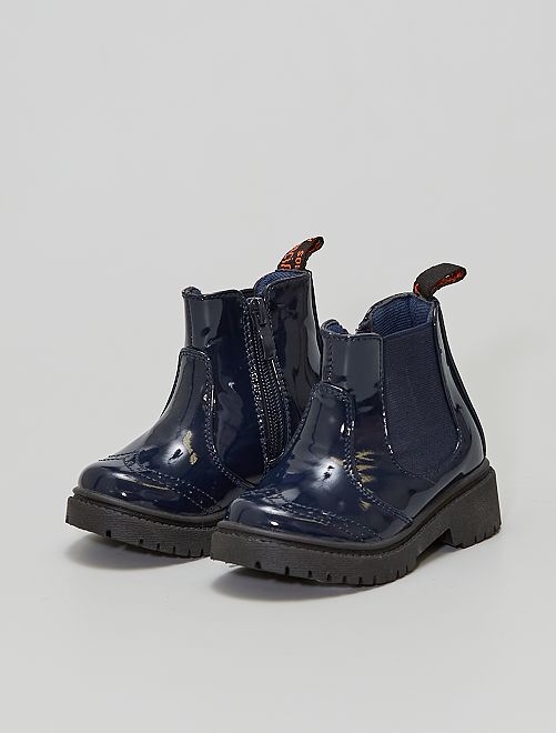 Stivali in vernice tipo Chelsea - blu navy - Kiabi - 24.00€
