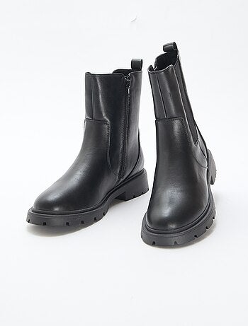 Stivali modello Chelsea in similpelle con soffietto elastico