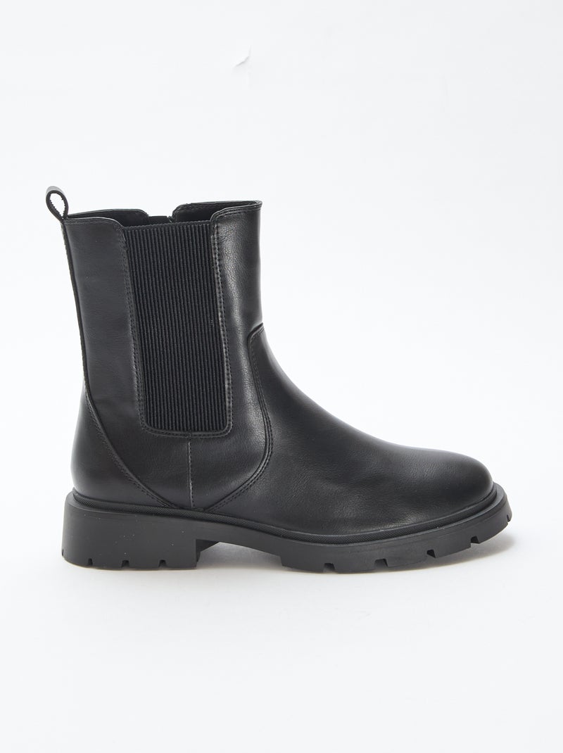 Stivali modello Chelsea in similpelle con soffietto elastico Nero - Kiabi