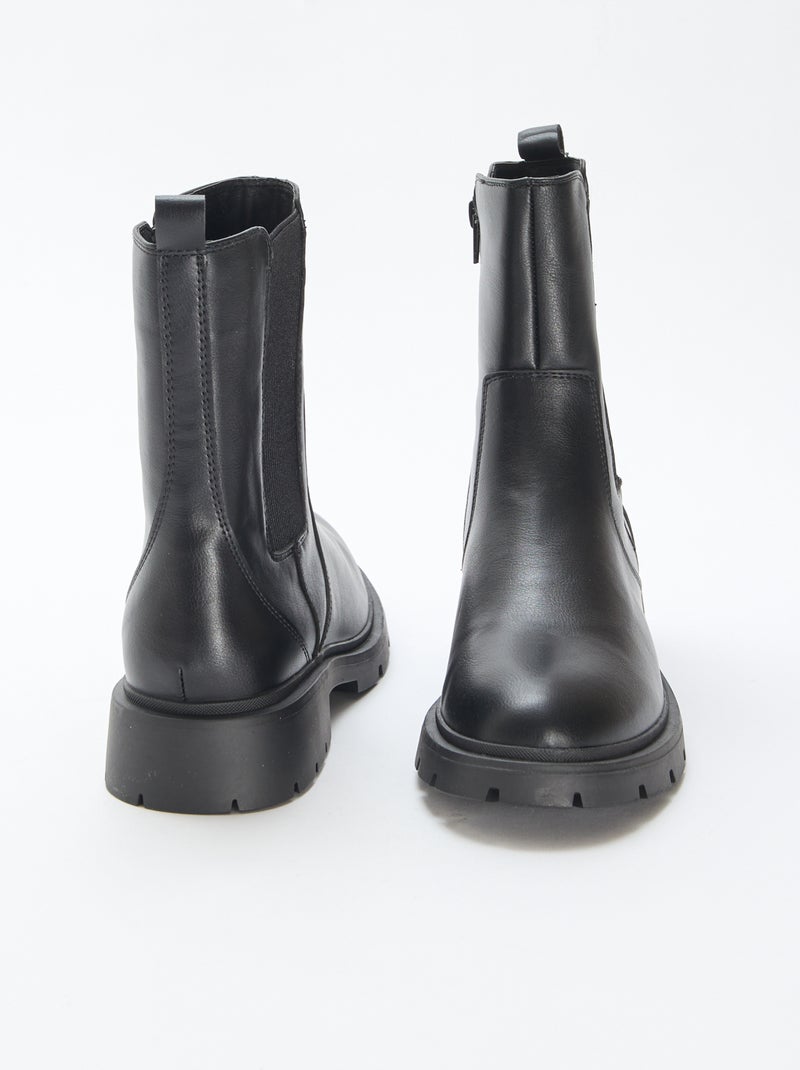 Stivali modello Chelsea in similpelle con soffietto elastico Nero - Kiabi