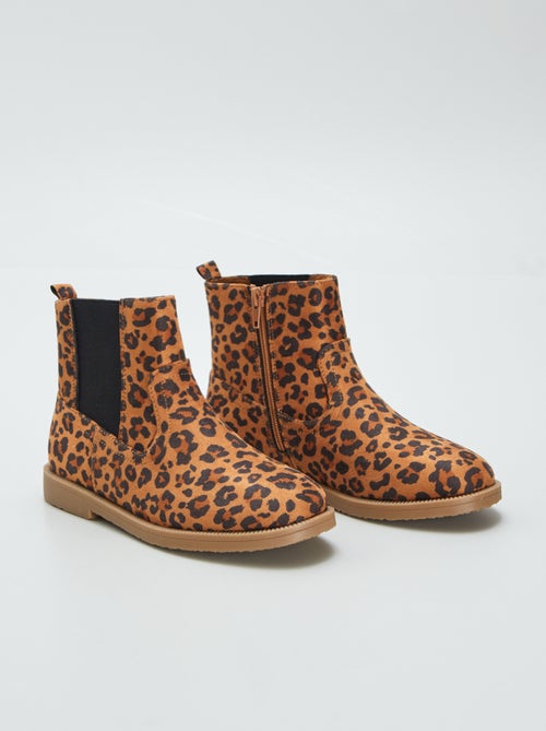 Stivali modello chelsea 'leopardo' - Kiabi