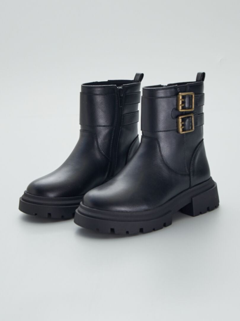 TOD'S TOD'S - Mocassino T. 35 In Pelle Nera Con Fibbia Catena - Black