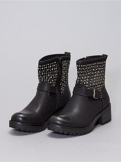 Stivali stile biker con strass - Kiabi
