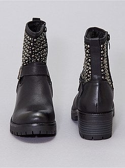 Stivali stile biker con strass - Kiabi