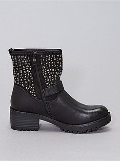 Stivali stile biker con strass - Kiabi
