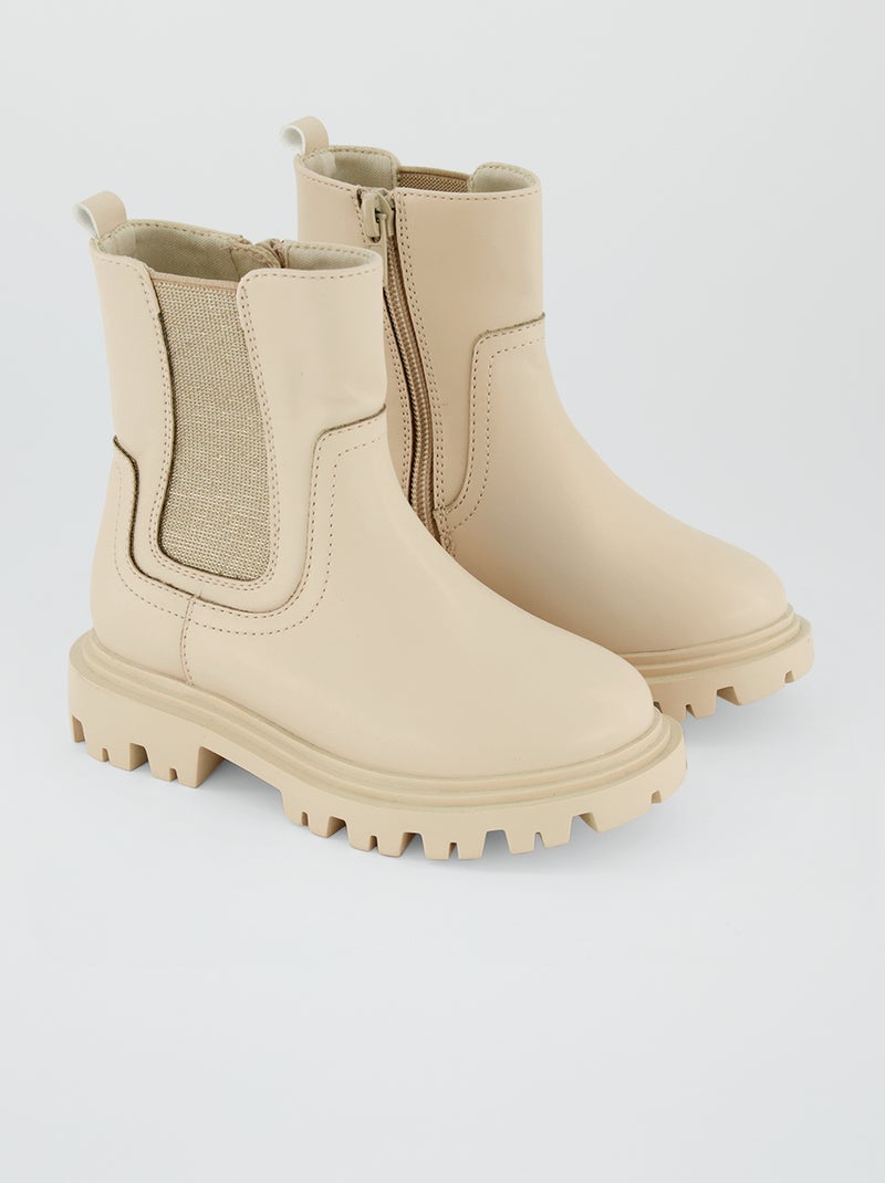 Stivali stile 'chelsea' BEIGE - Kiabi