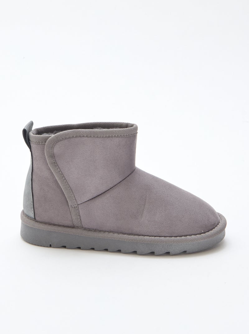 Stivali stile scamosciato in ubuck Grigio - Kiabi