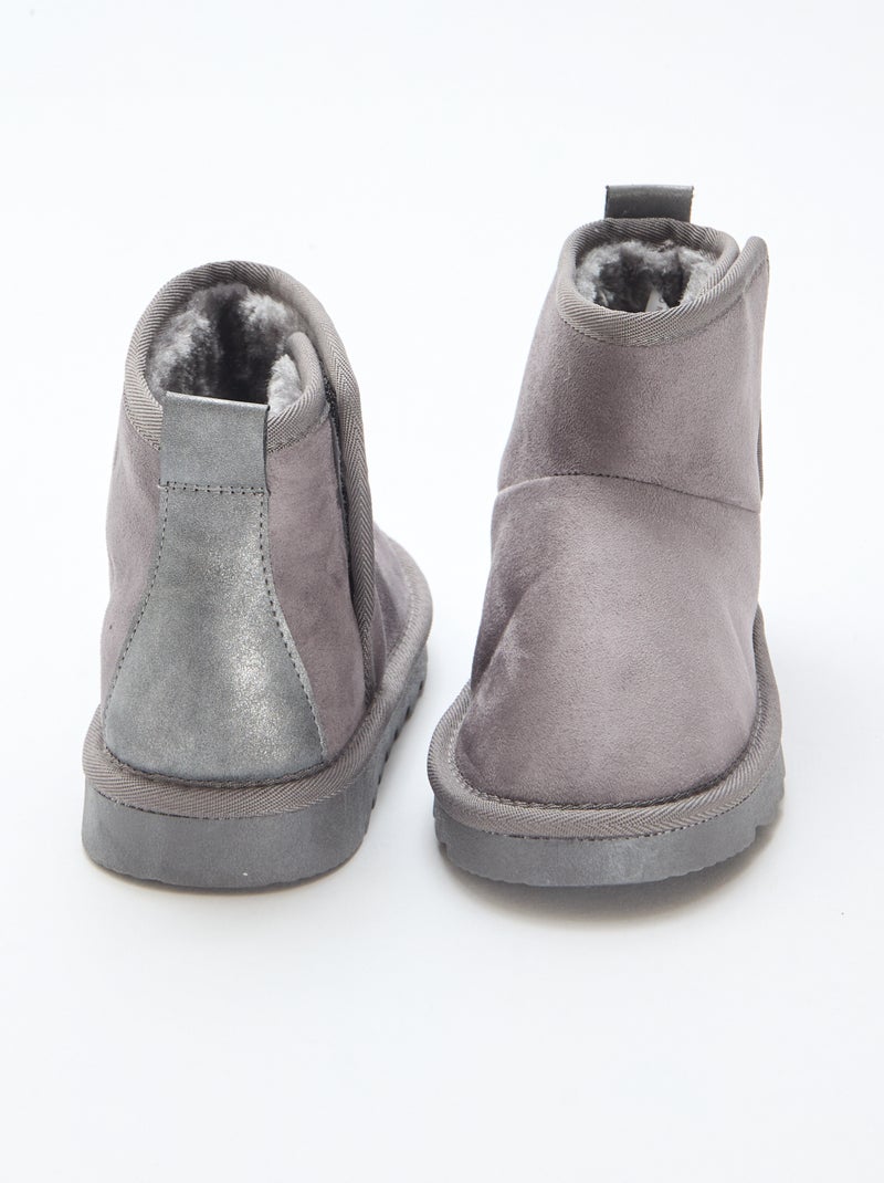 Stivali stile scamosciato in ubuck Grigio - Kiabi