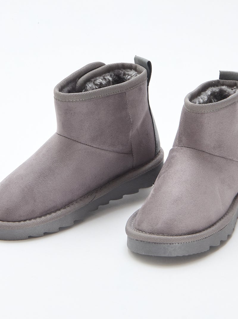 Stivali stile scamosciato in ubuck Grigio - Kiabi