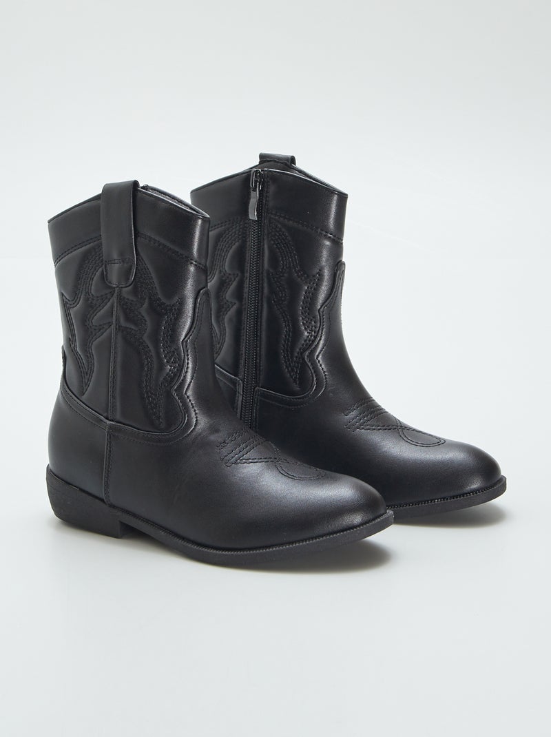 Stivali stile western nero - Kiabi