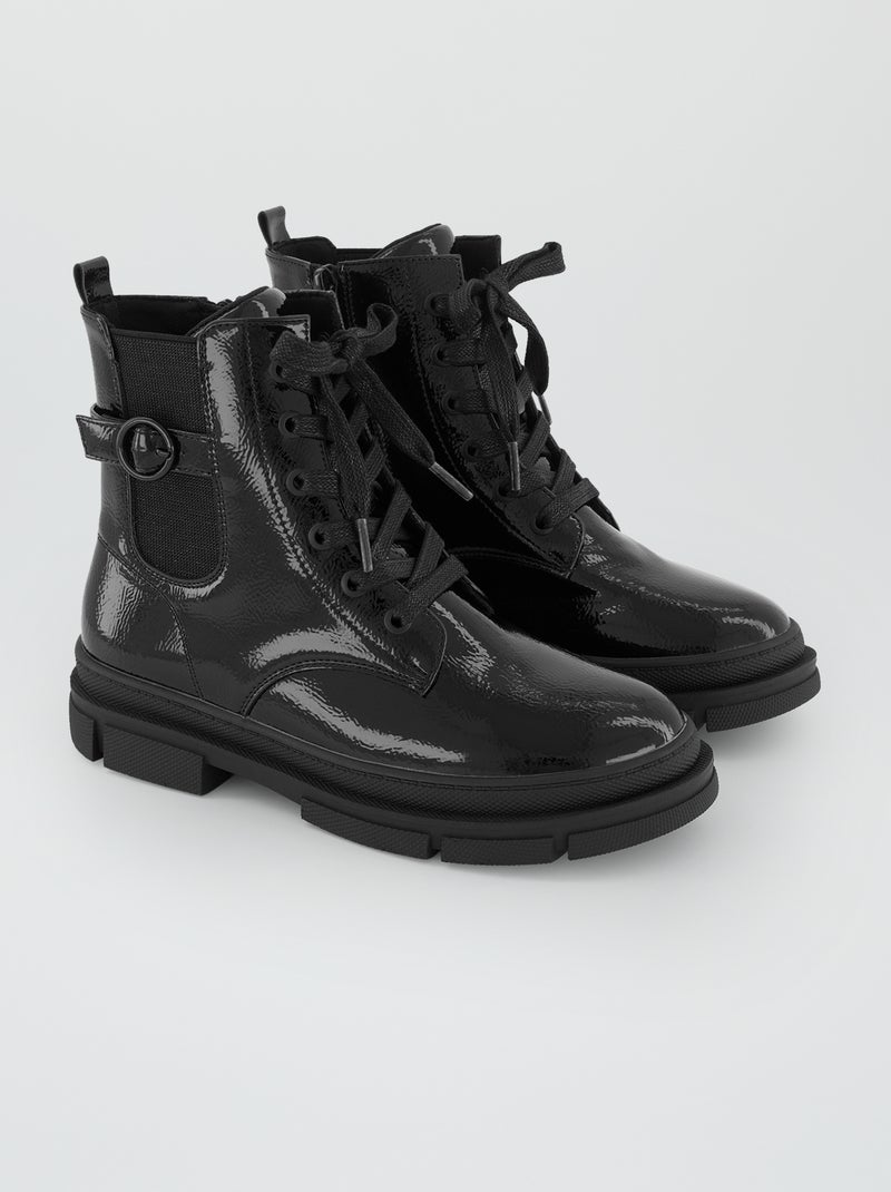Stivali Rag &amp; Bone Cannon Stringati In Pelle, Suola A Bobina, Taglia 11 Nero