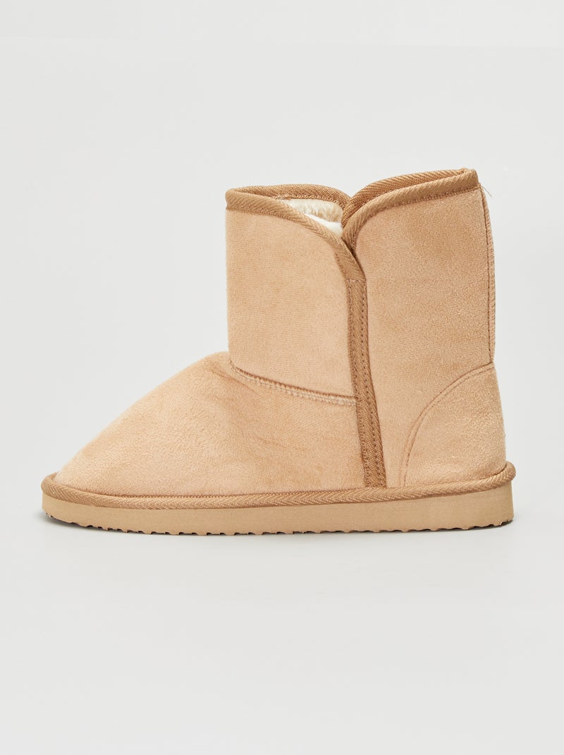 Stivali tipo finto camoscio imbottiti BEIGE - Kiabi