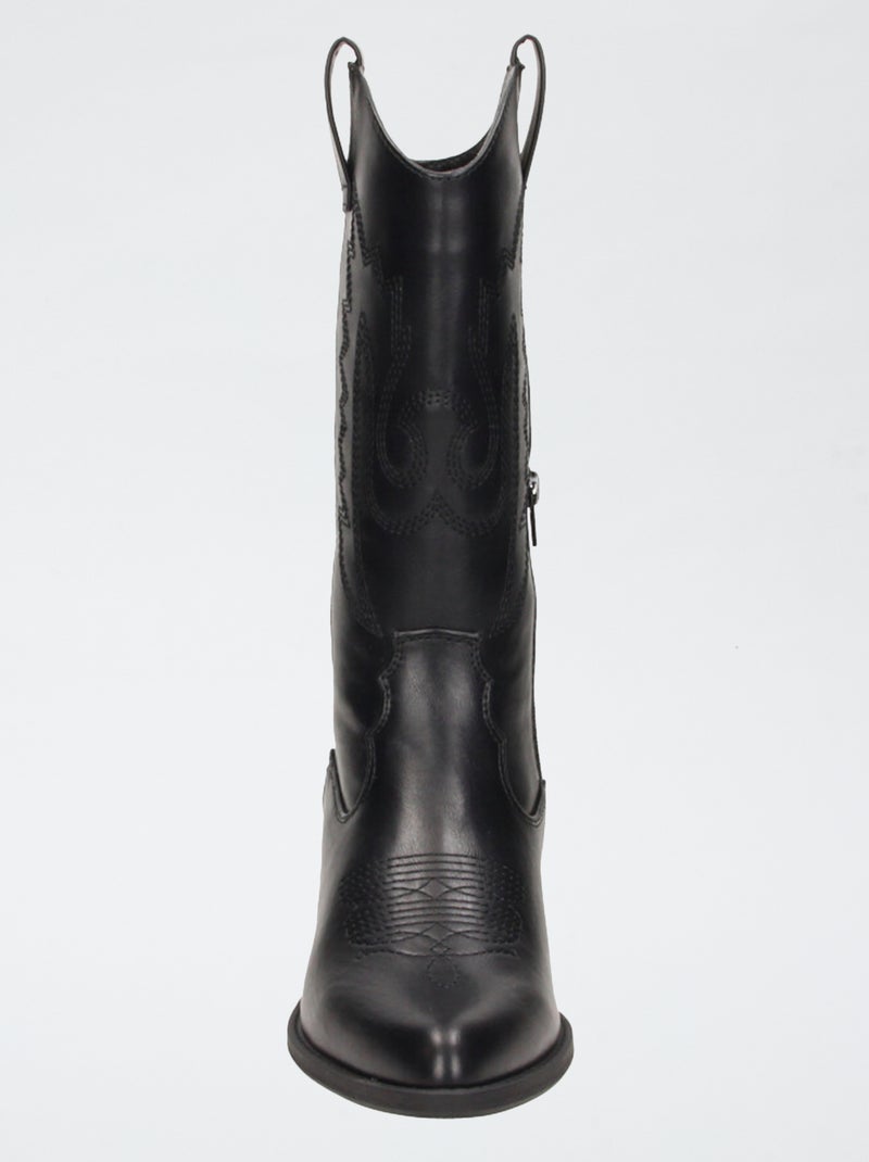Stivali western in similpelle Nero - Kiabi