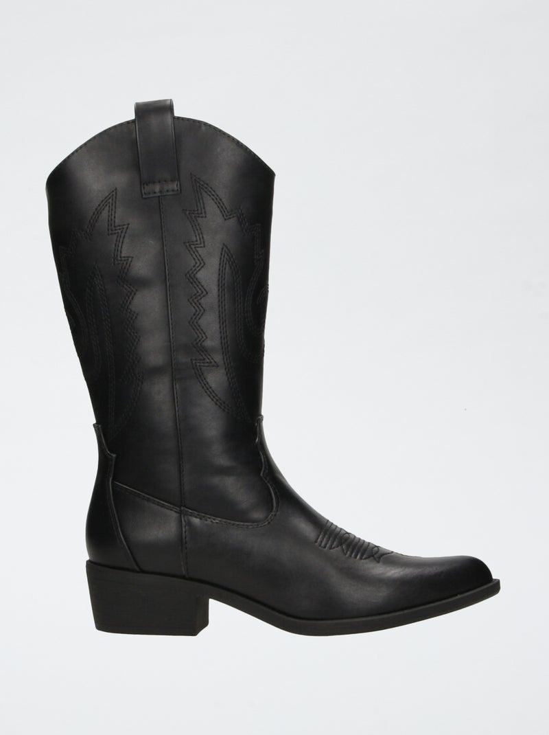 Stivali western in similpelle Nero - Kiabi