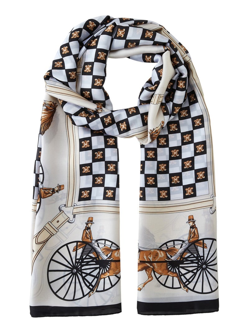 Stola di seta Carrozza Regale Bianco - Kiabi
