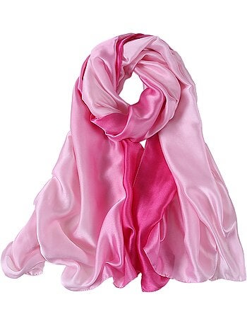 Stola di seta duo rosa chiaro rosa scuro
