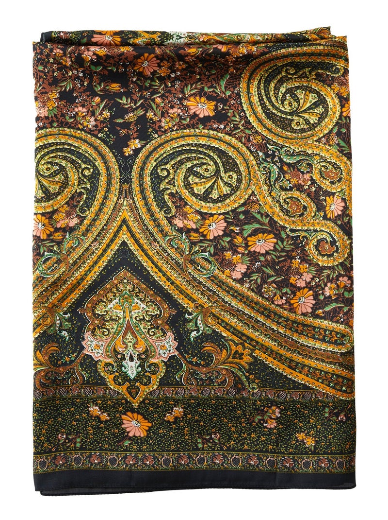 Stola di seta Fiore Barocco Verde - Kiabi