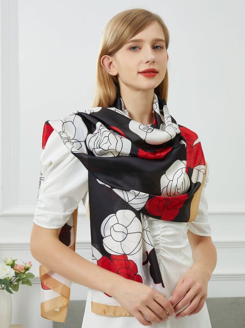 Stola di seta Fiore Rosso - Kiabi