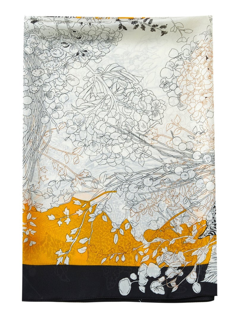 Stola di seta Flora Vivace Giallo - Kiabi