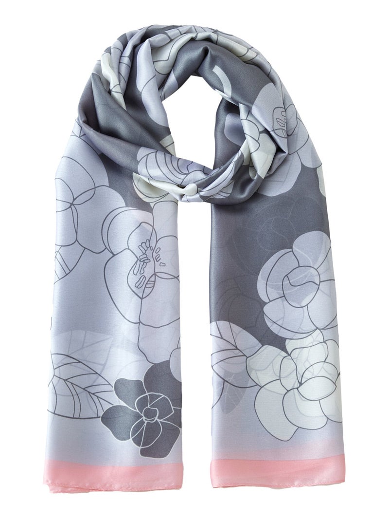 Stola di seta Rosa Nebbia Grigio - Kiabi