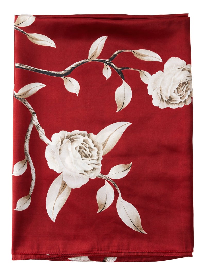 Stola di seta Verdi Fiorita Rosso - Kiabi