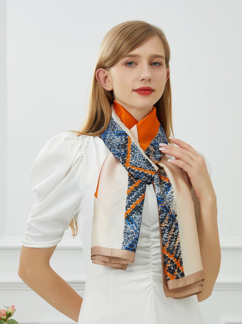 Stola di seta Vivace Patchwork Arancione - Kiabi