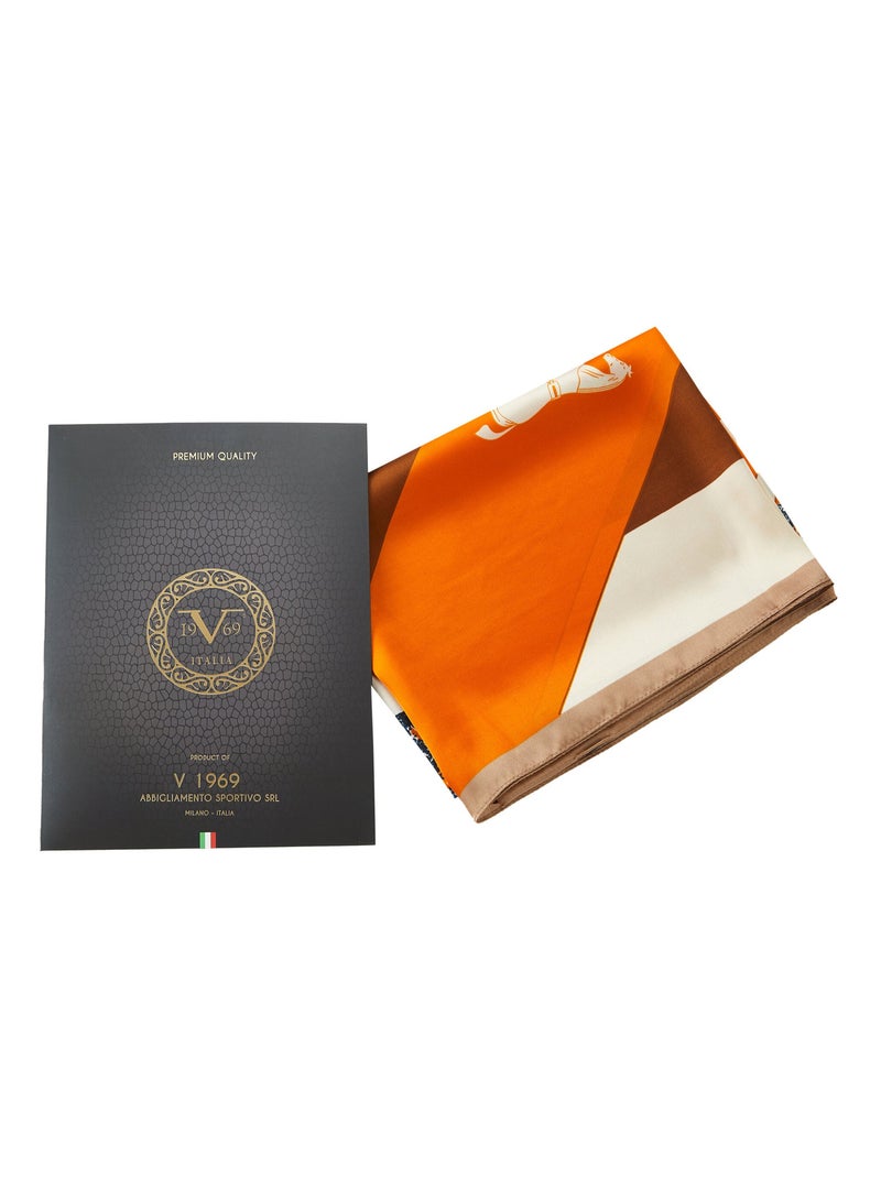 Stola di seta Vivace Patchwork Arancione - Kiabi