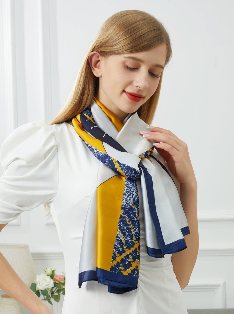 Stola di seta Vivace Patchwork Blu marino - Kiabi