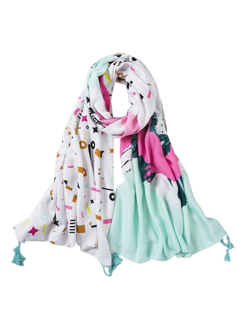 Stola in cotone Patch Print Athena Beige - Kiabi