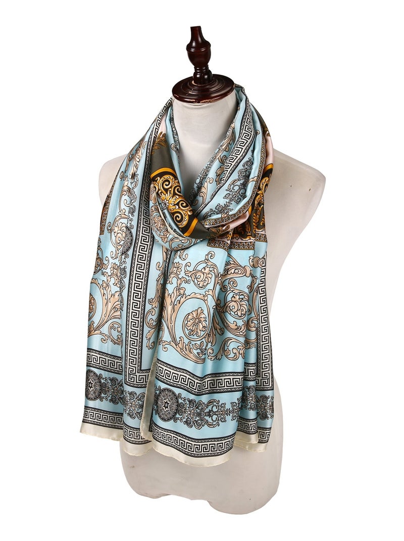 Stola seta V PRINT Turchese - Kiabi