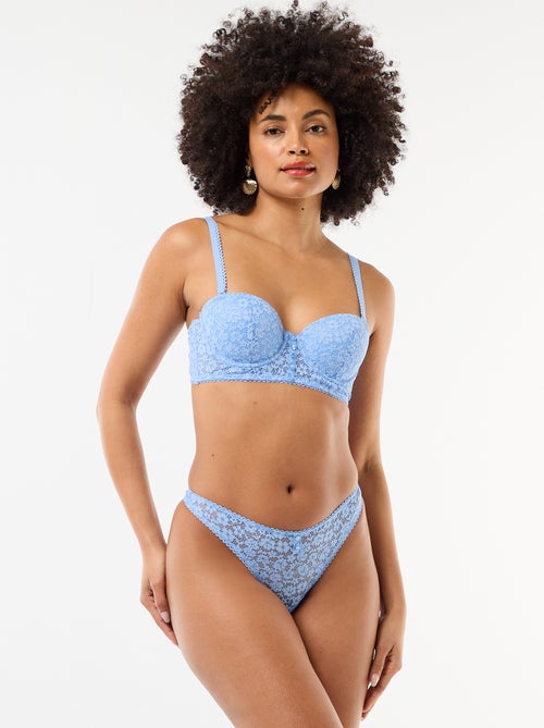 String in pizzo trasparente con bordi a contrasto - Kiabi