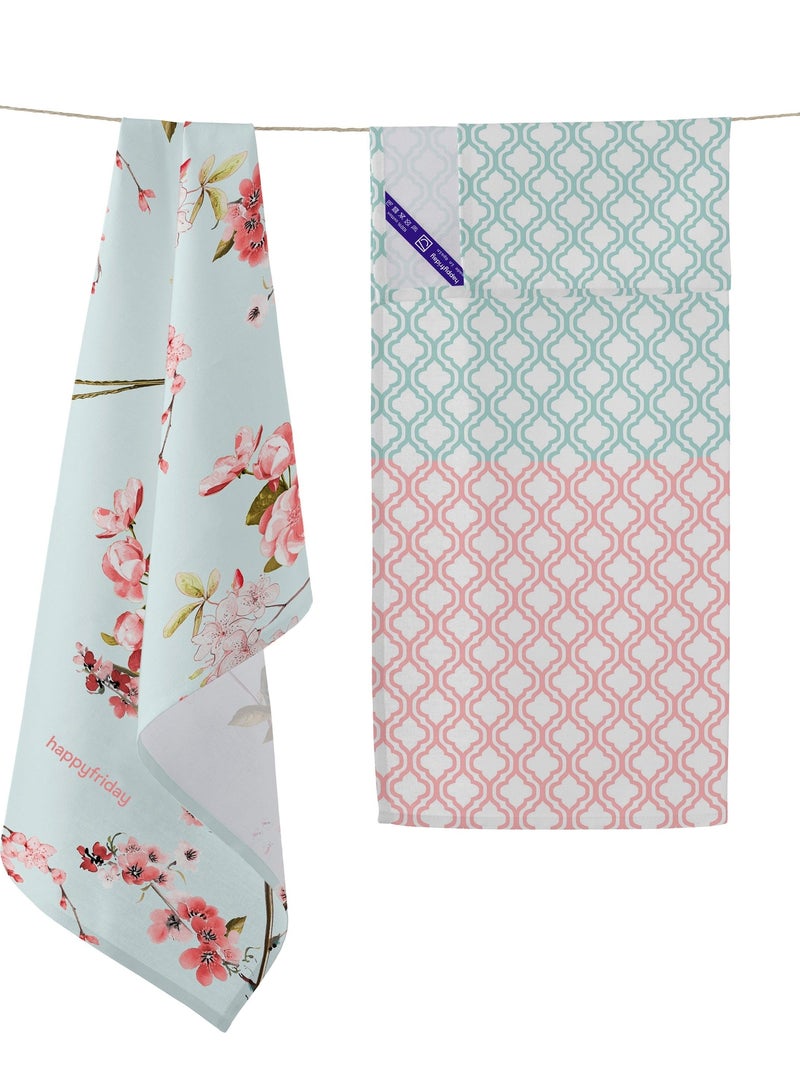 Strofinaccio (2 pezzi) Chinoiserie "Happyfriday" Bianco - Kiabi