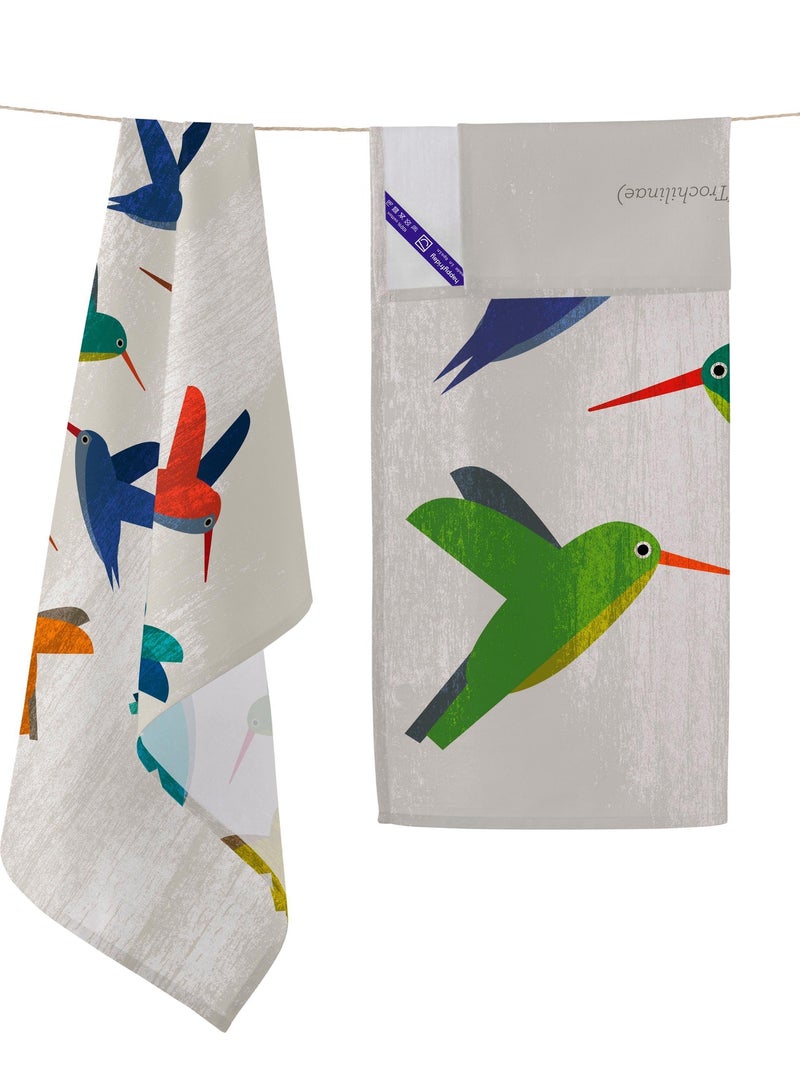 Strofinaccio (2 pezzi) Colibri "Happyfriday" Bianco - Kiabi