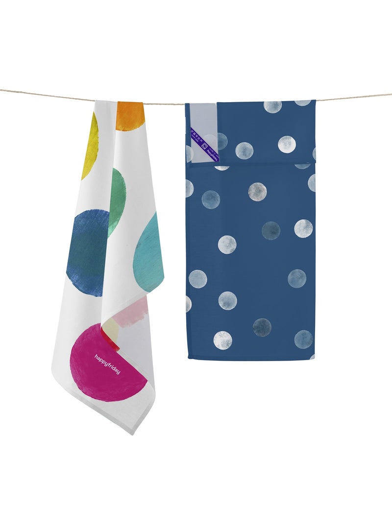 Strofinaccio (2 pezzi) Confetti "Happyfriday" Bianco - Kiabi