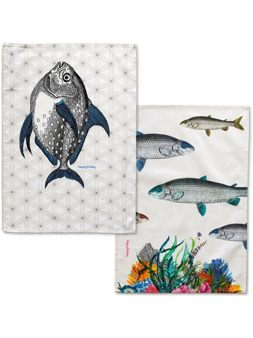 Strofinaccio (2 pezzi) Fish "Happyfriday" - Kiabi