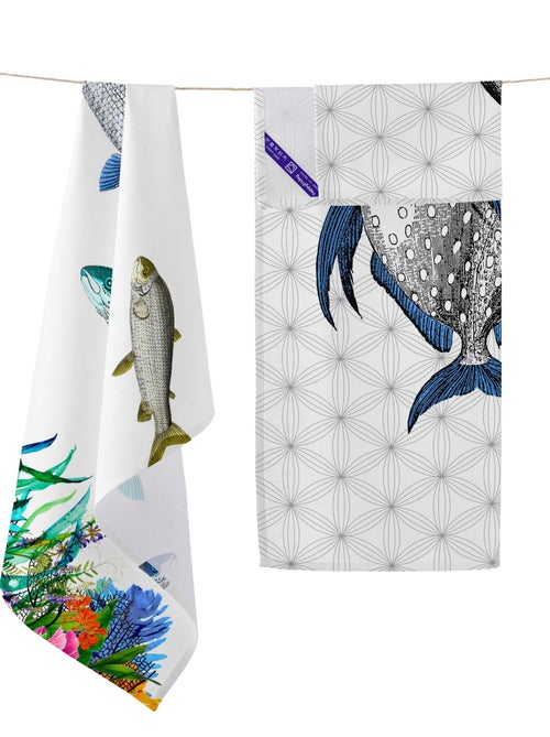 Strofinaccio (2 pezzi) Fish "Happyfriday" - Kiabi