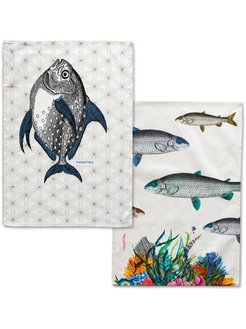 Strofinaccio (2 pezzi) Fish "Happyfriday" - Kiabi