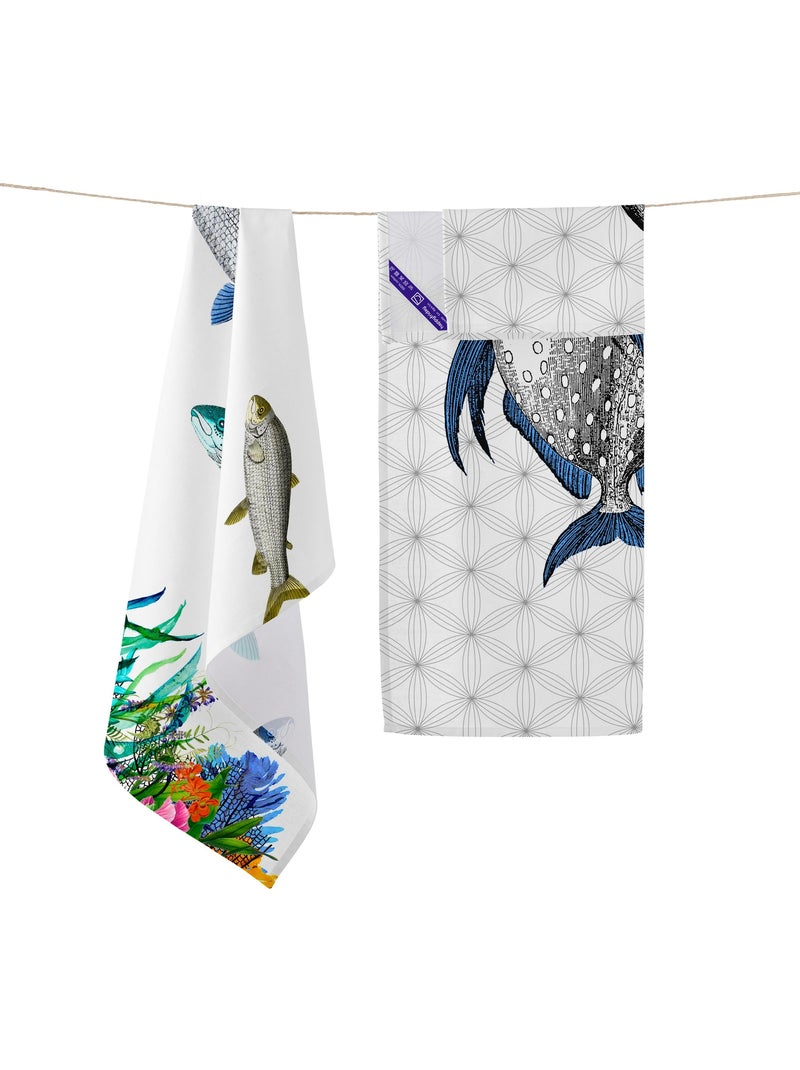 Strofinaccio (2 pezzi) Fish "Happyfriday" Multicolore - Kiabi