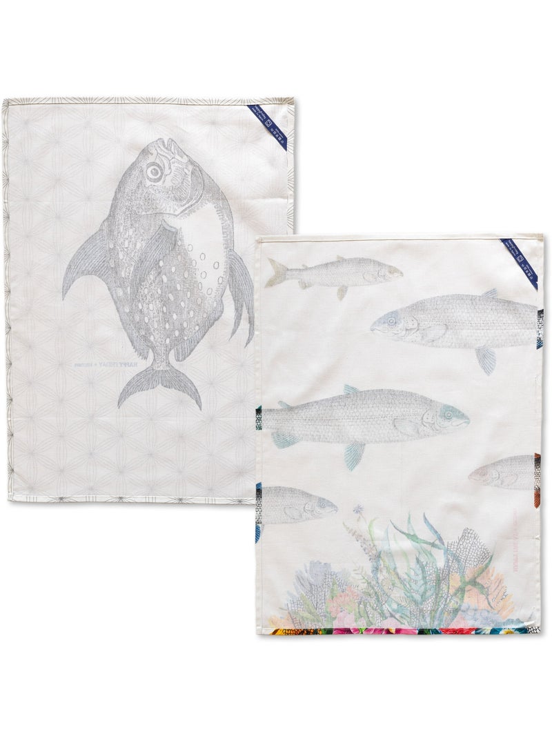 Strofinaccio (2 pezzi) Fish "Happyfriday" Multicolore - Kiabi
