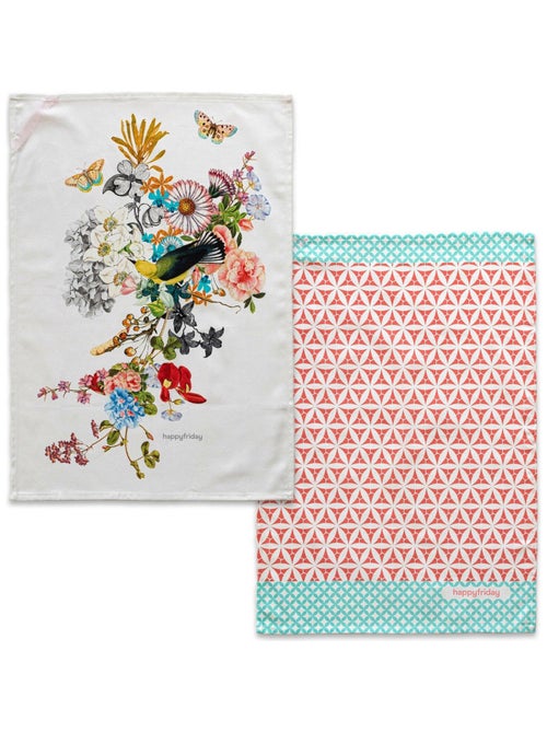 Strofinaccio (2 pezzi) Floral branch "Happyfriday" - Kiabi