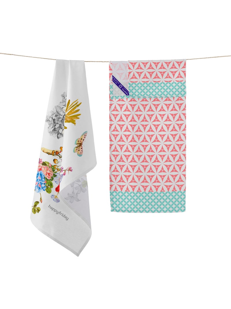 Strofinaccio (2 pezzi) Floral branch "Happyfriday" Multicolore - Kiabi