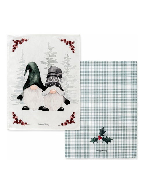 Strofinaccio (2 pezzi) Gnomes "Happyfriday" - Kiabi