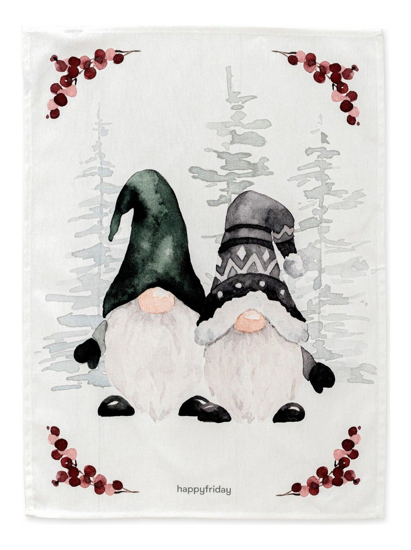 Strofinaccio (2 pezzi) Gnomes "Happyfriday" Bianco - Kiabi